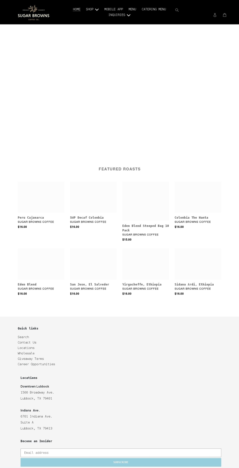 sugarbrowns.com shopify website screenshot
