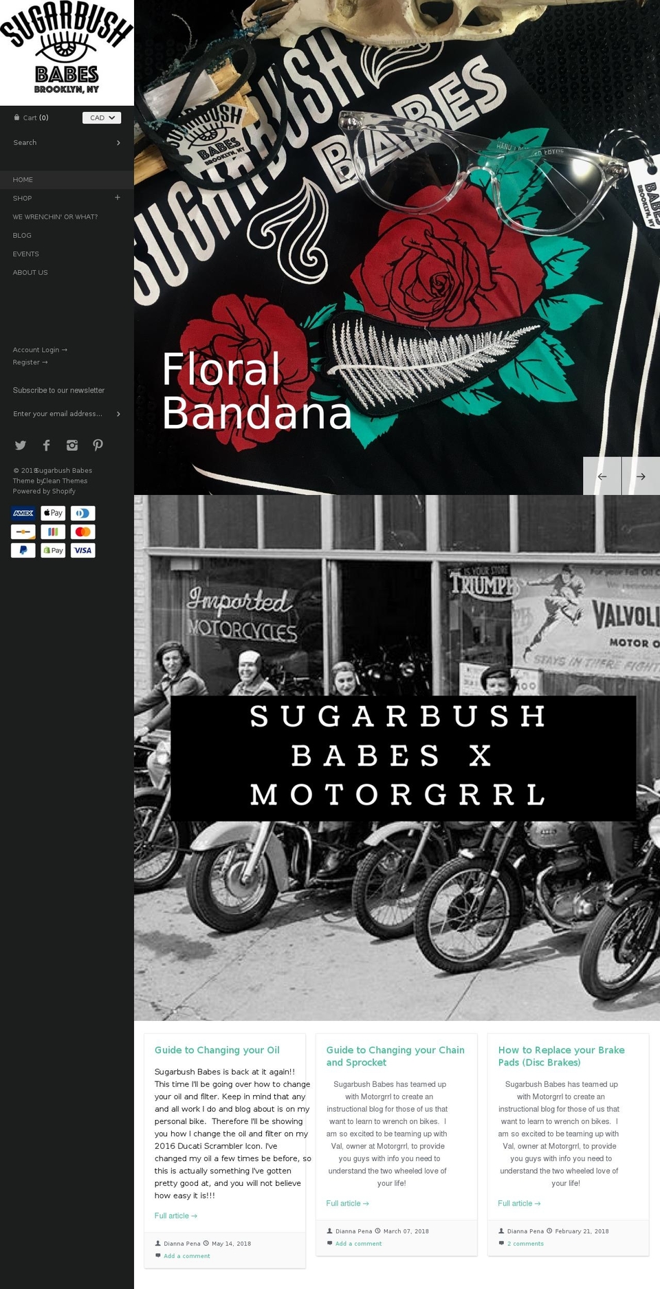 sugarbushgarage.com — Shopify storefront screenshot