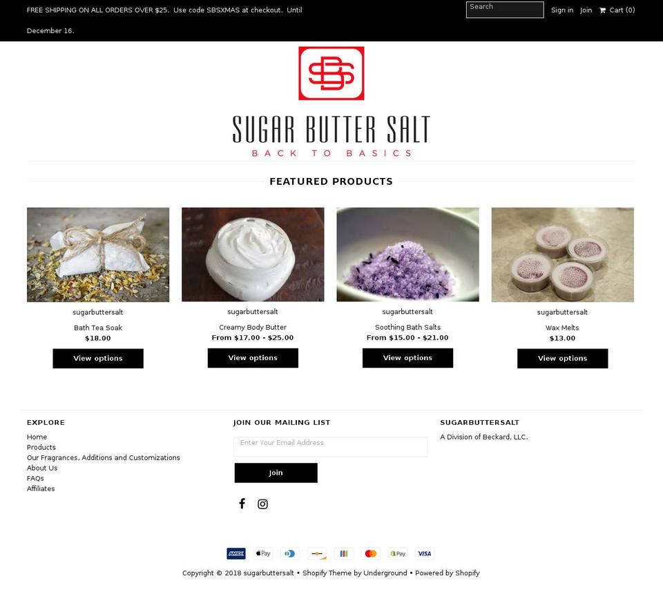 sugarbuttersalt.com shopify website screenshot