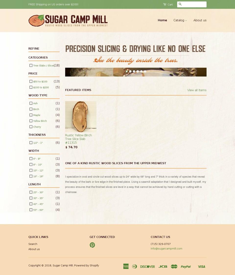 sugarcampmill.com — Shopify storefront screenshot