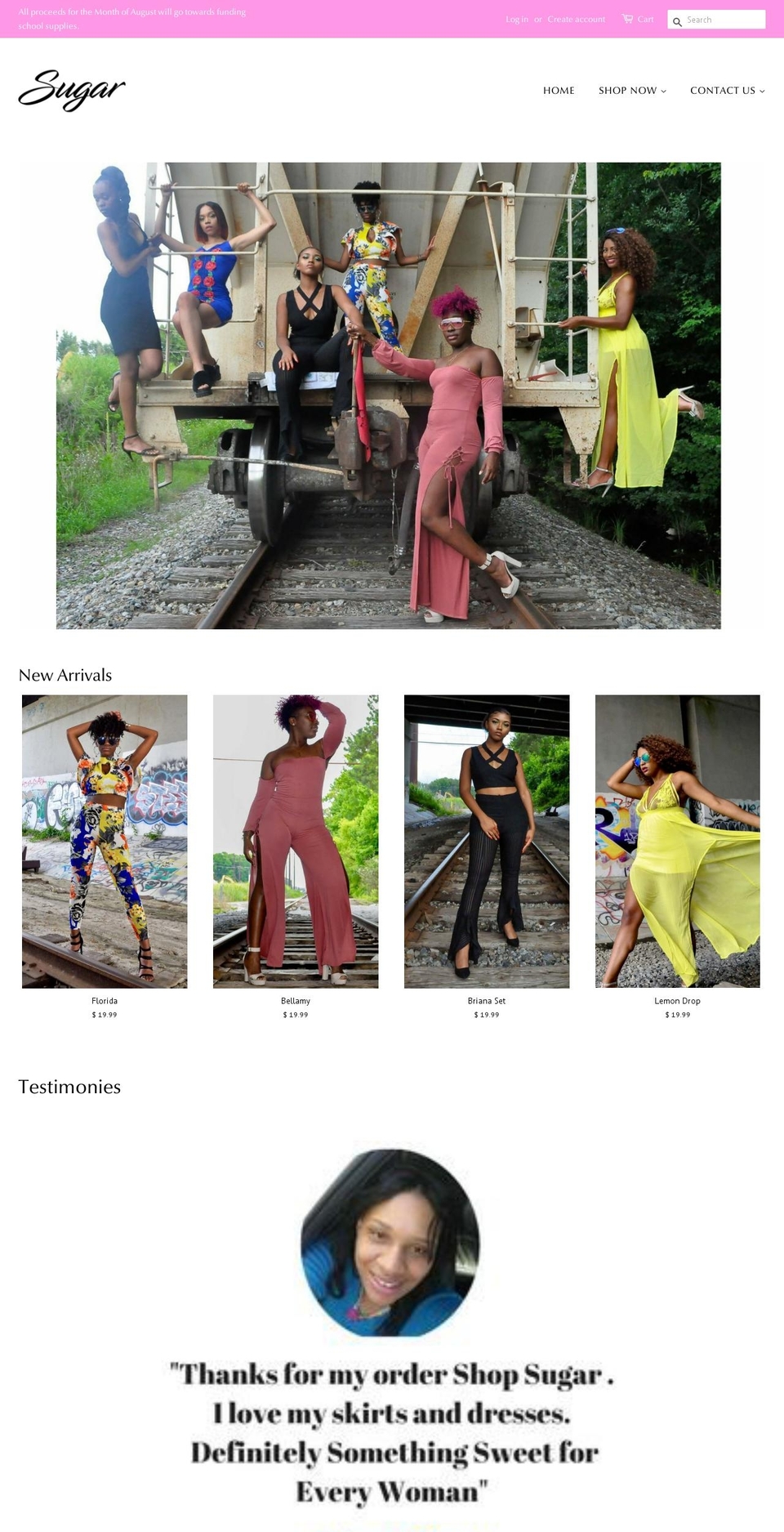 sugarclothingboutique.com shopify website screenshot