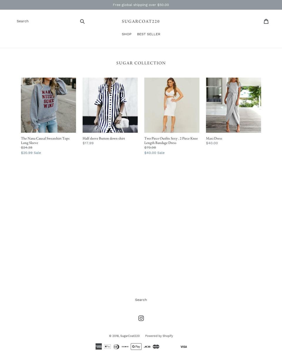 Pre-launch Shopify theme site example sugarcoat220.com