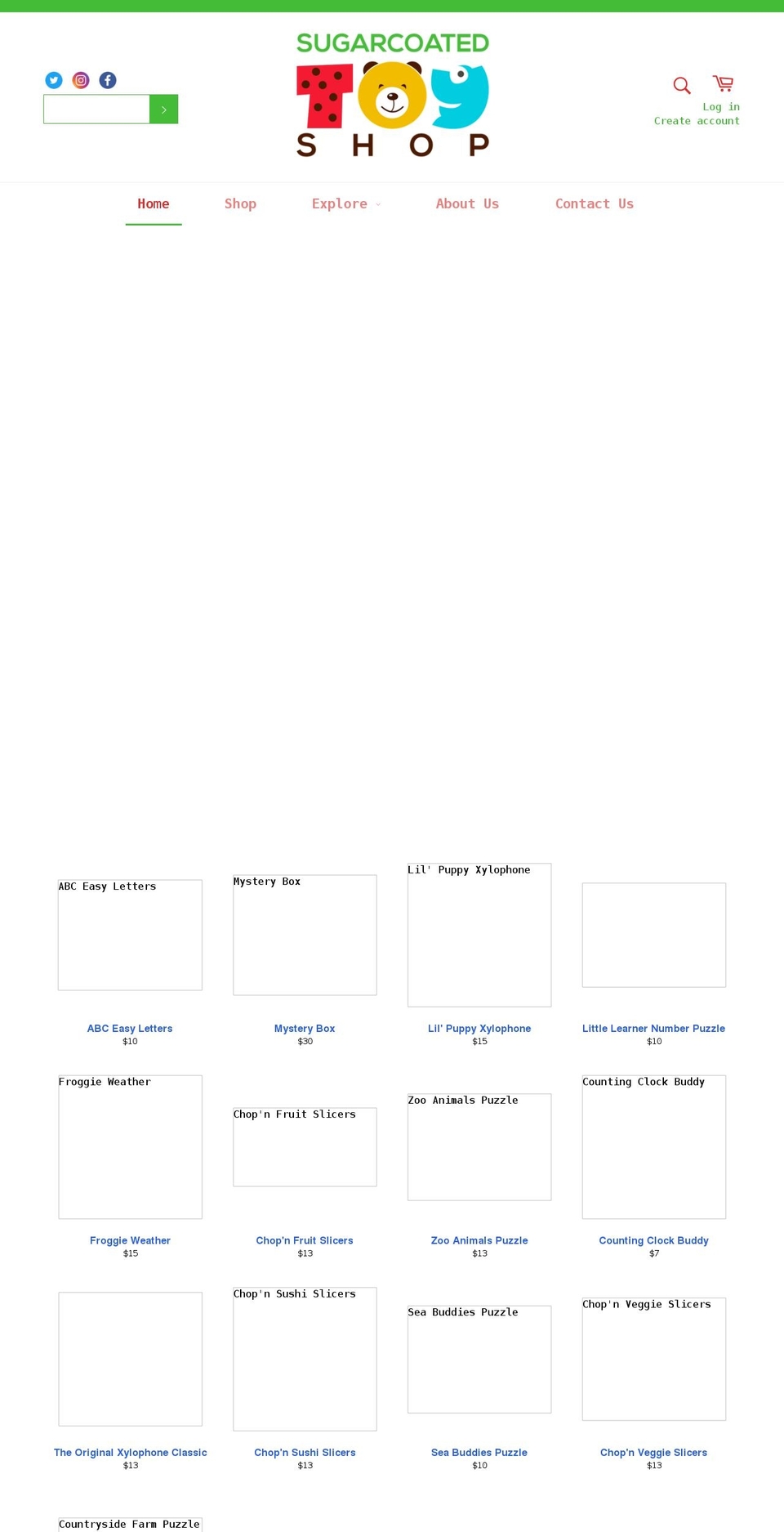 sugarcoatedtoyshop.com shopify website screenshot