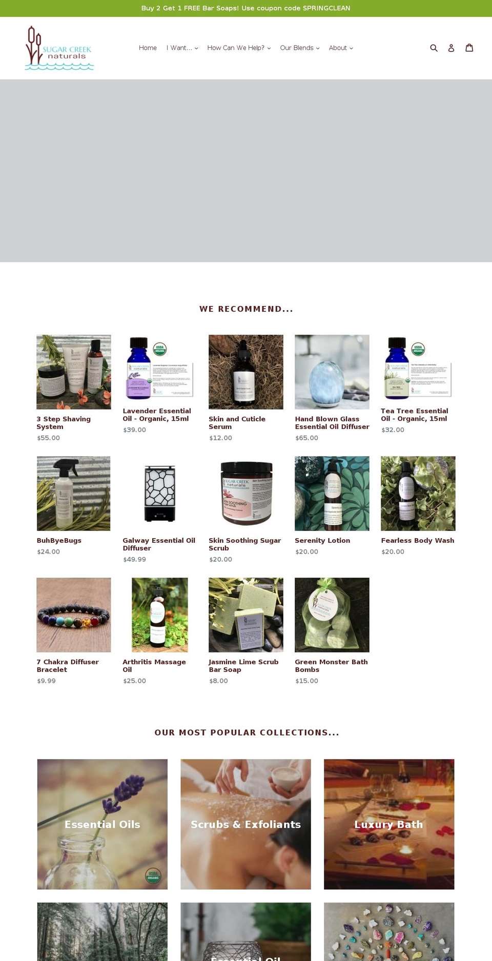 sugarcreeknaturals.com — Shopify storefront screenshot
