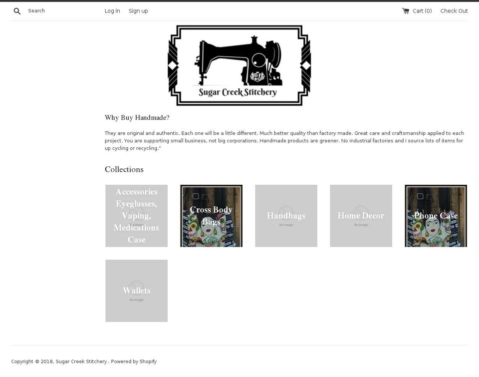 sugarcreekstitchery.com shopify website screenshot