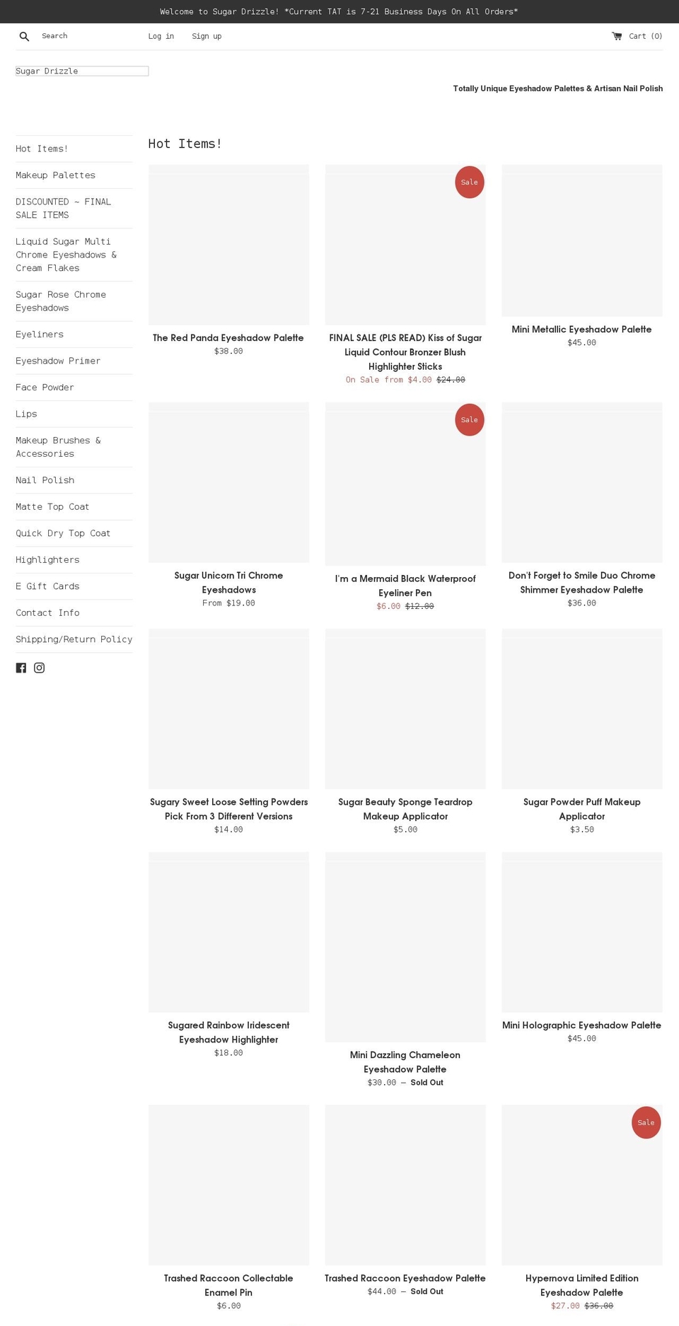 sugardrizzlepolish.com shopify website screenshot