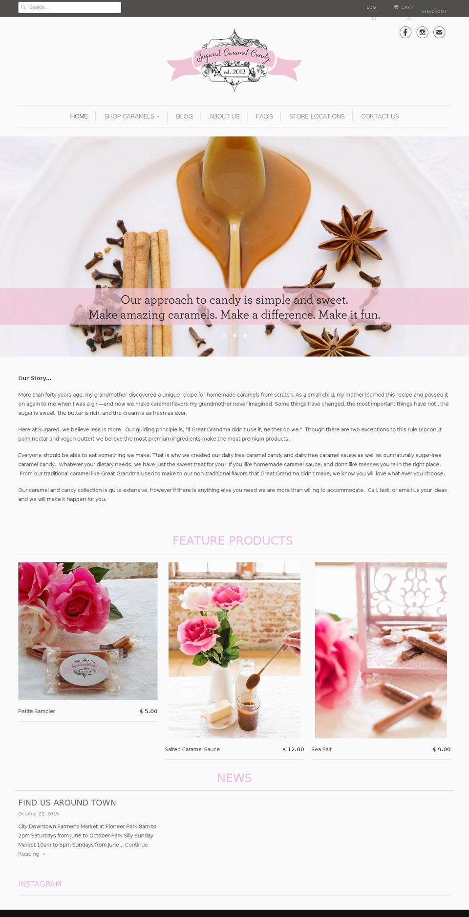 sugaredcaramelcandy.com shopify website screenshot