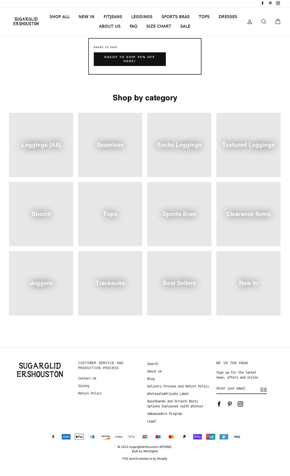 sugarglidershouston.com shopify website screenshot