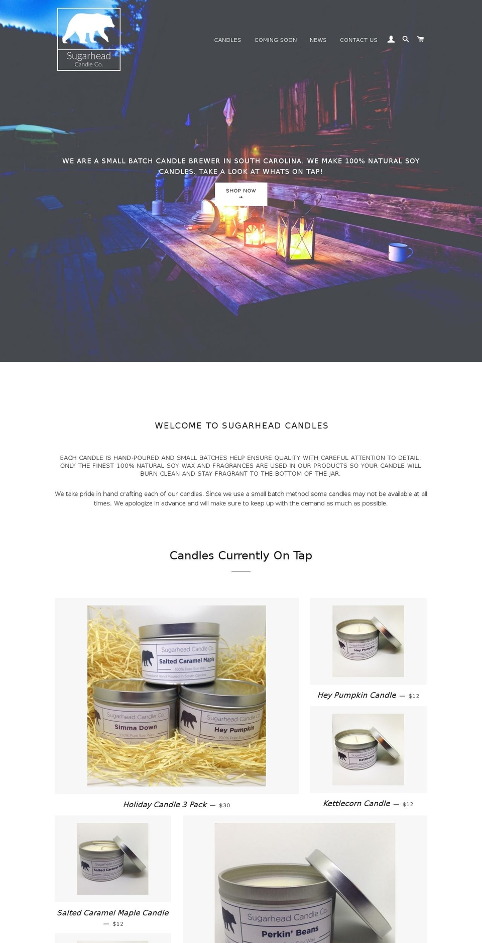 sugarheadcandles.com — Shopify storefront screenshot