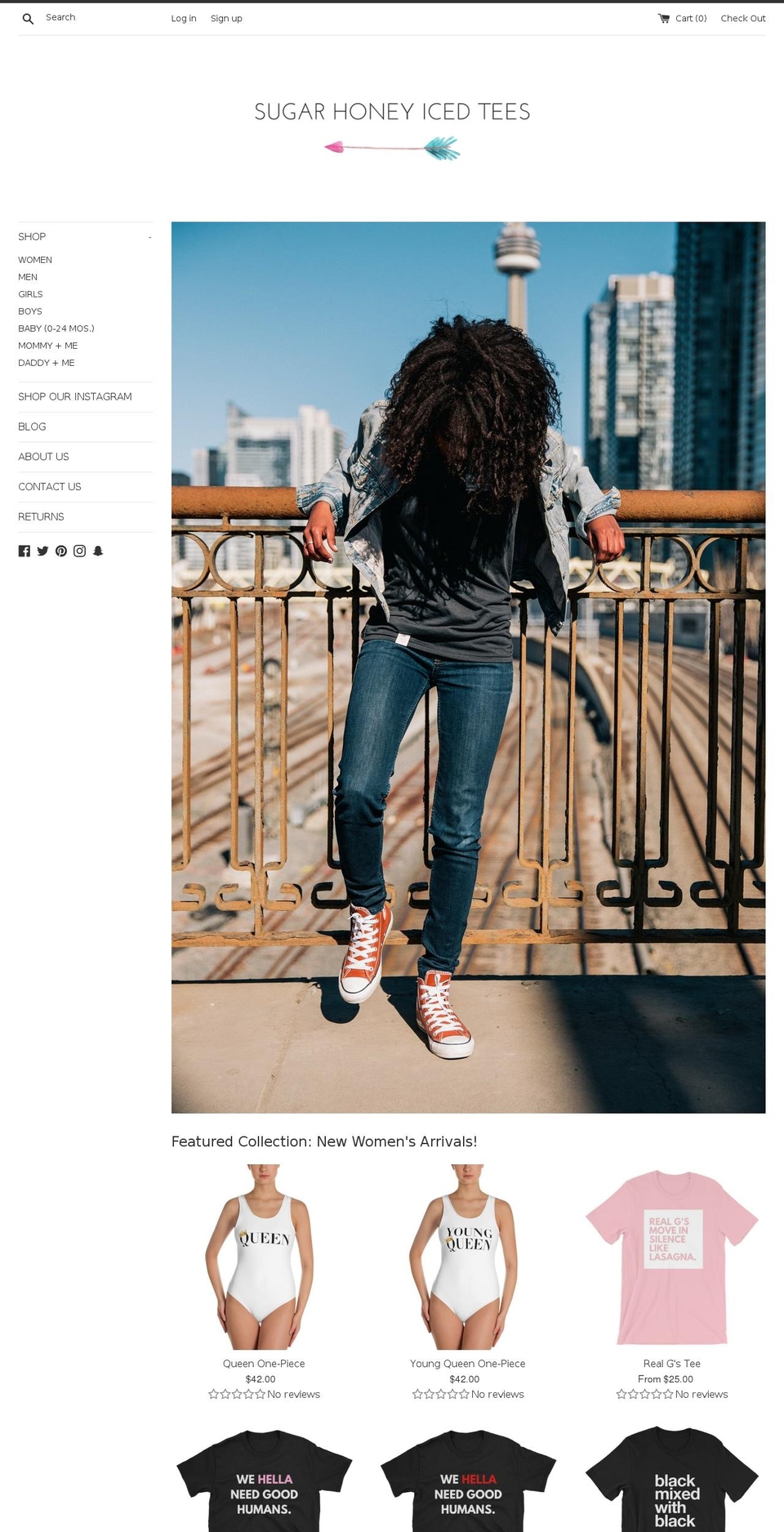 sugarhoneyicedtees.com — Shopify storefront screenshot