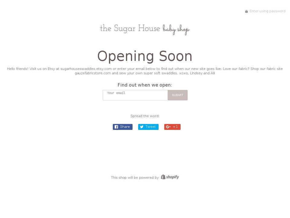 sugarhouseshop.com — Shopify storefront screenshot