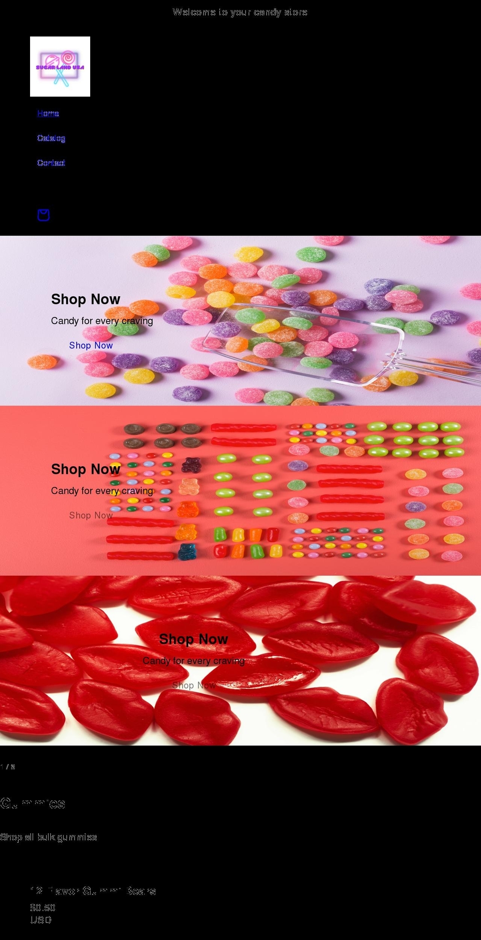 sugarlandusa.com shopify website screenshot
