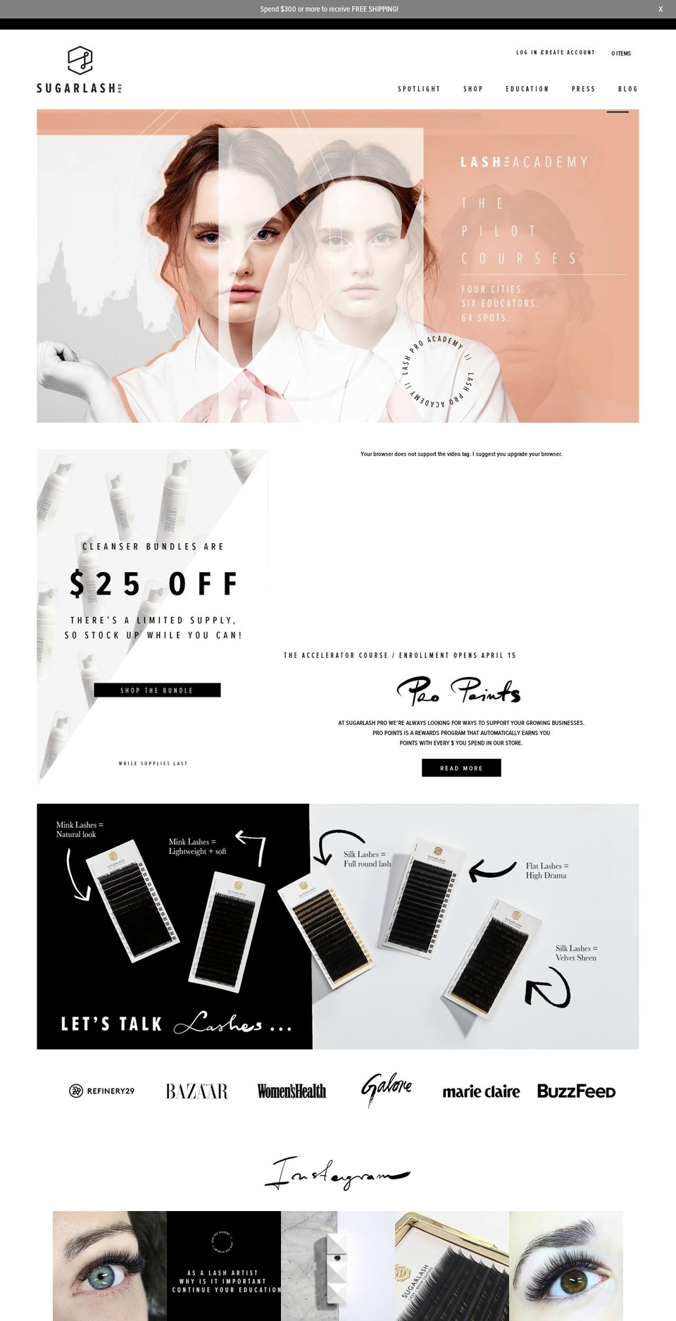 sugarlashpro.com shopify website screenshot