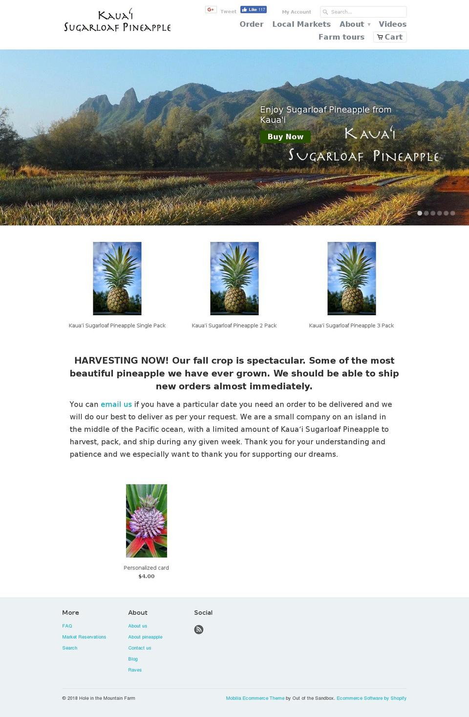 sugarloafwhitepineapple.com — Shopify storefront screenshot