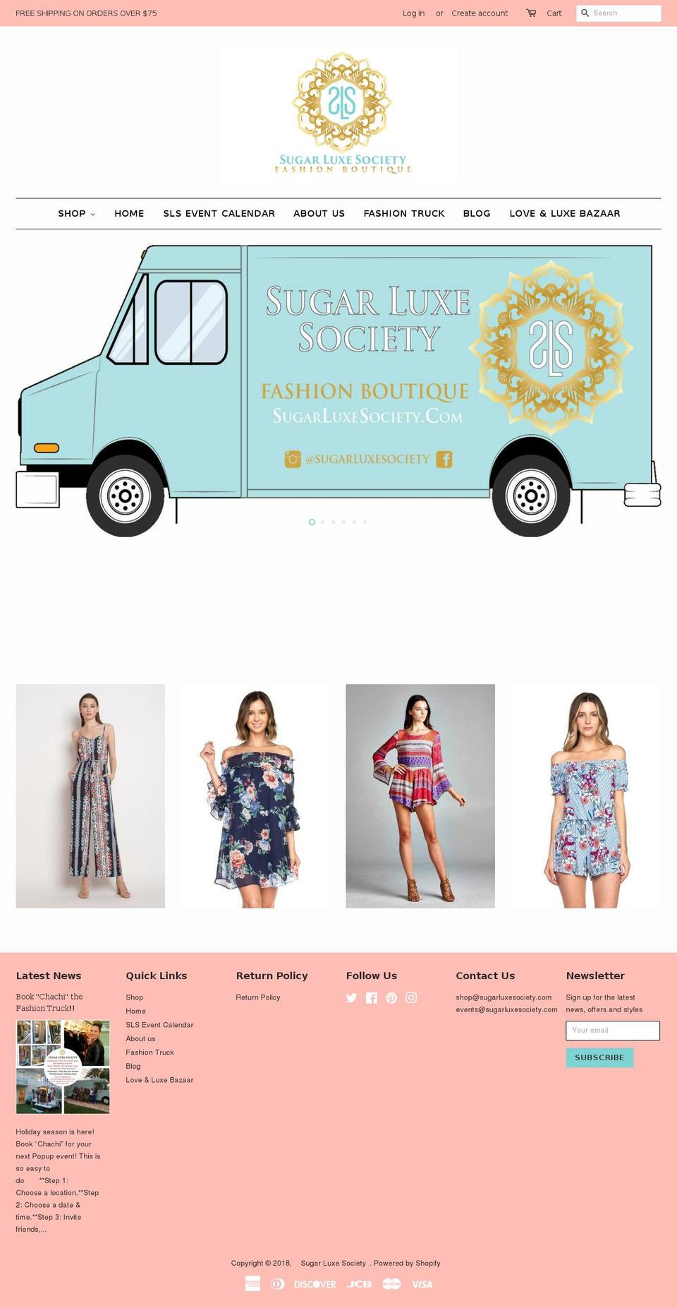 sugarluxesociety.com shopify website screenshot
