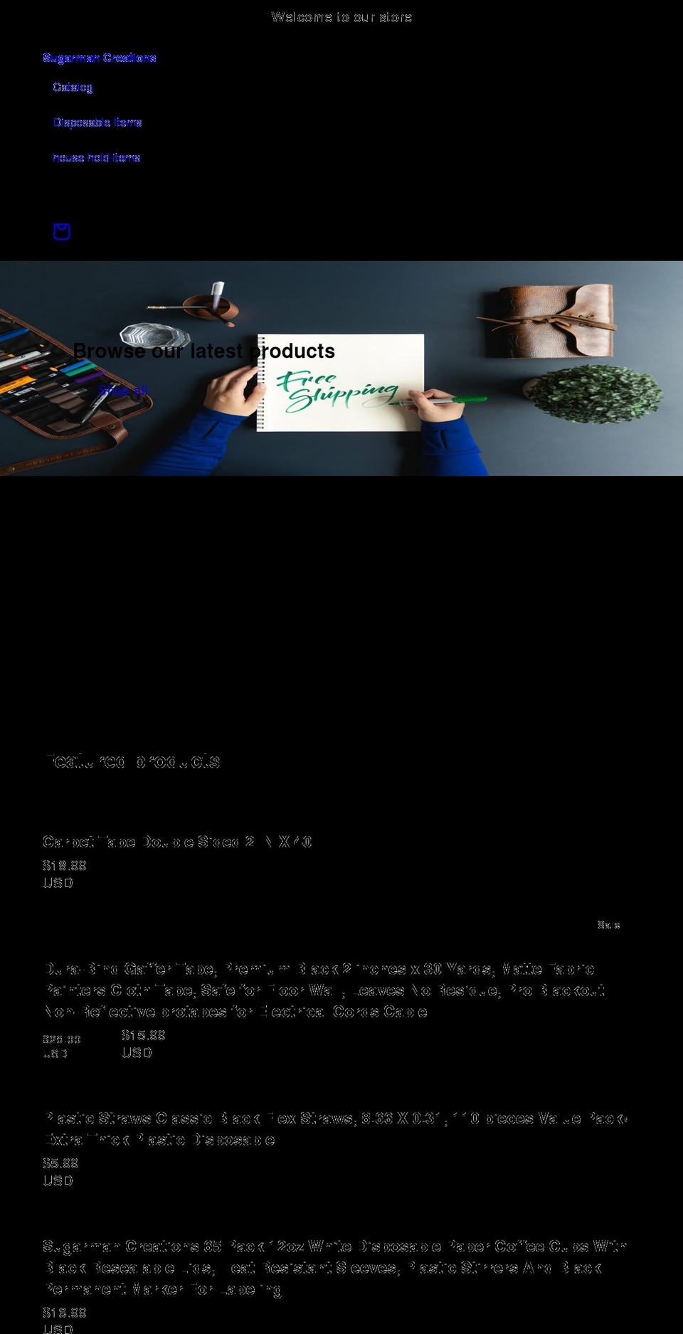 sugarmancreations.com shopify website screenshot