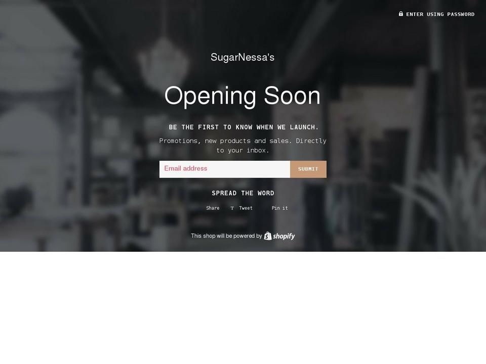 sugarnessas.com shopify website screenshot