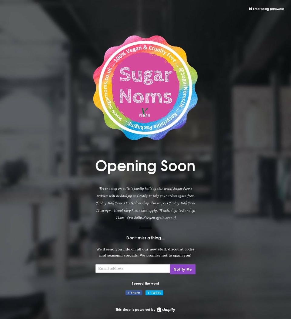 sugarnoms.co.uk shopify website screenshot