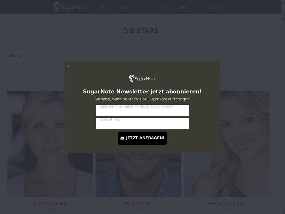 sugarnote.de shopify website screenshot