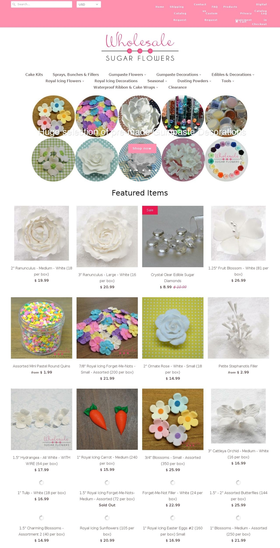 sugarpasteflower.com shopify website screenshot