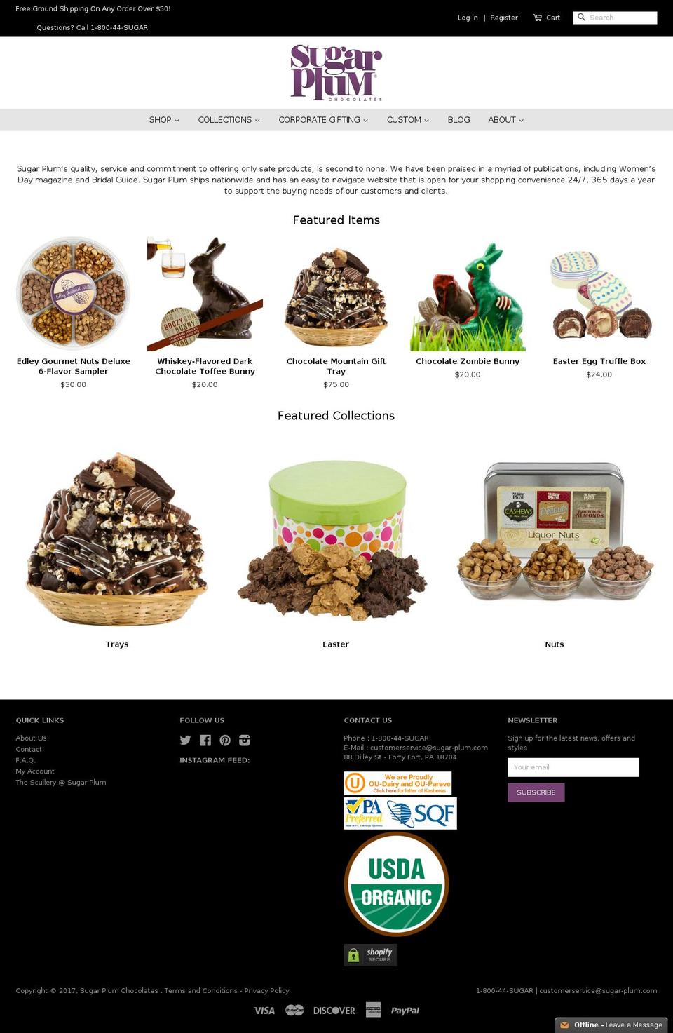 sugarplumchocolate.com shopify website screenshot