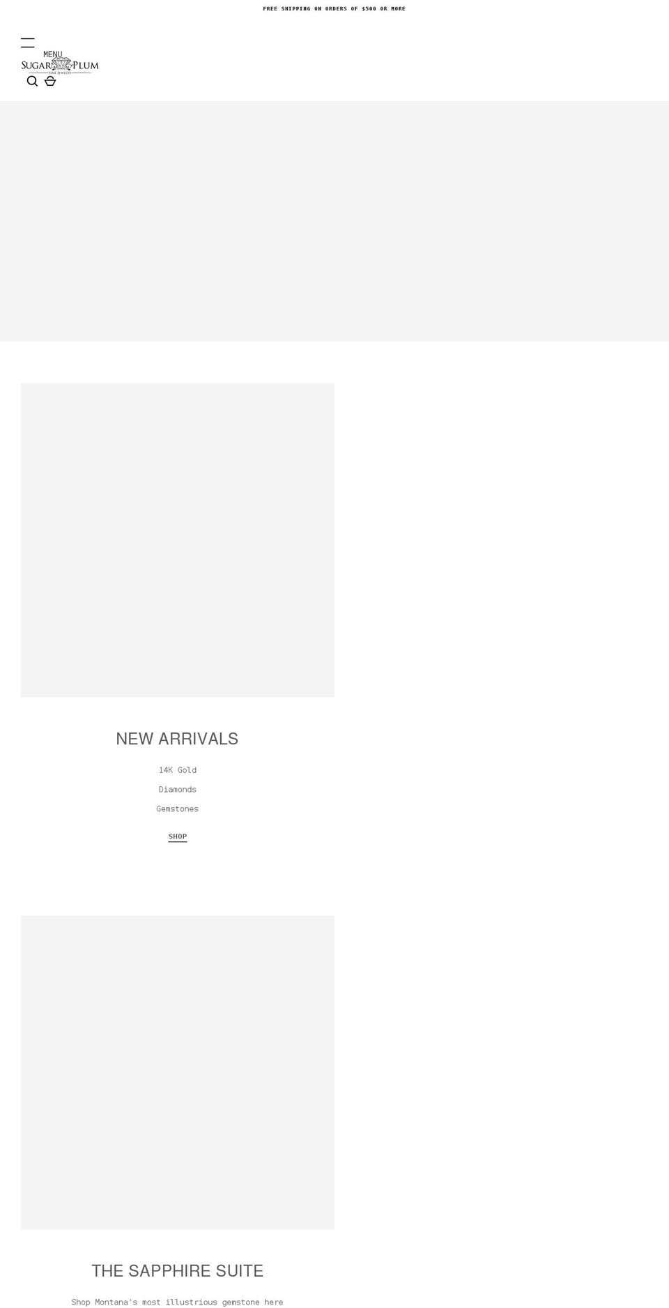 sugarplumfinejewelry.com shopify website screenshot