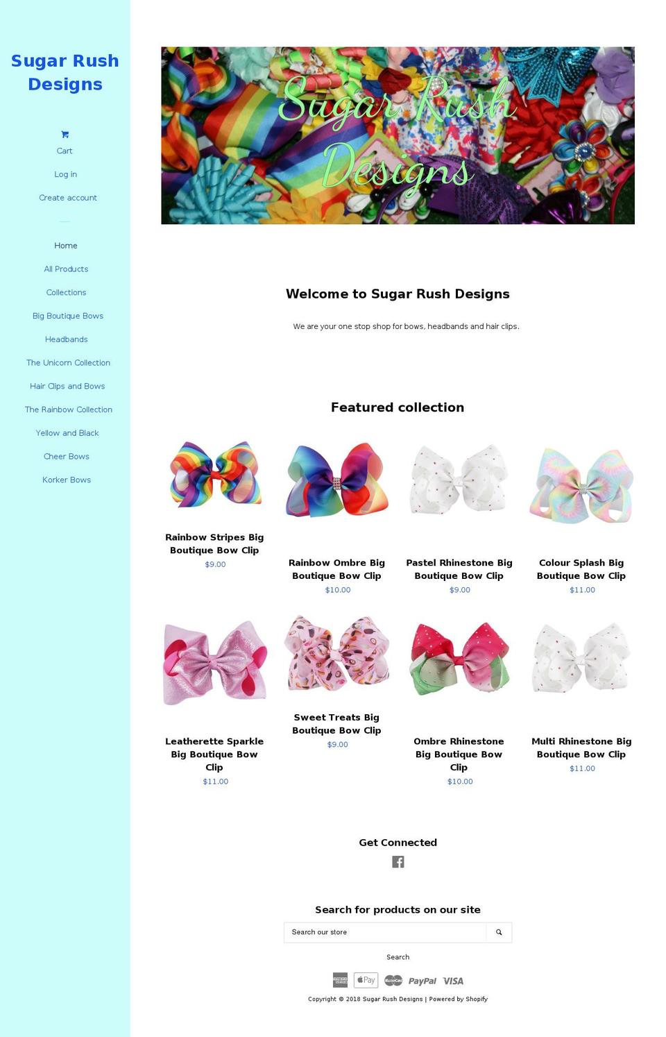 sugarrushdesigns.com — Shopify storefront screenshot