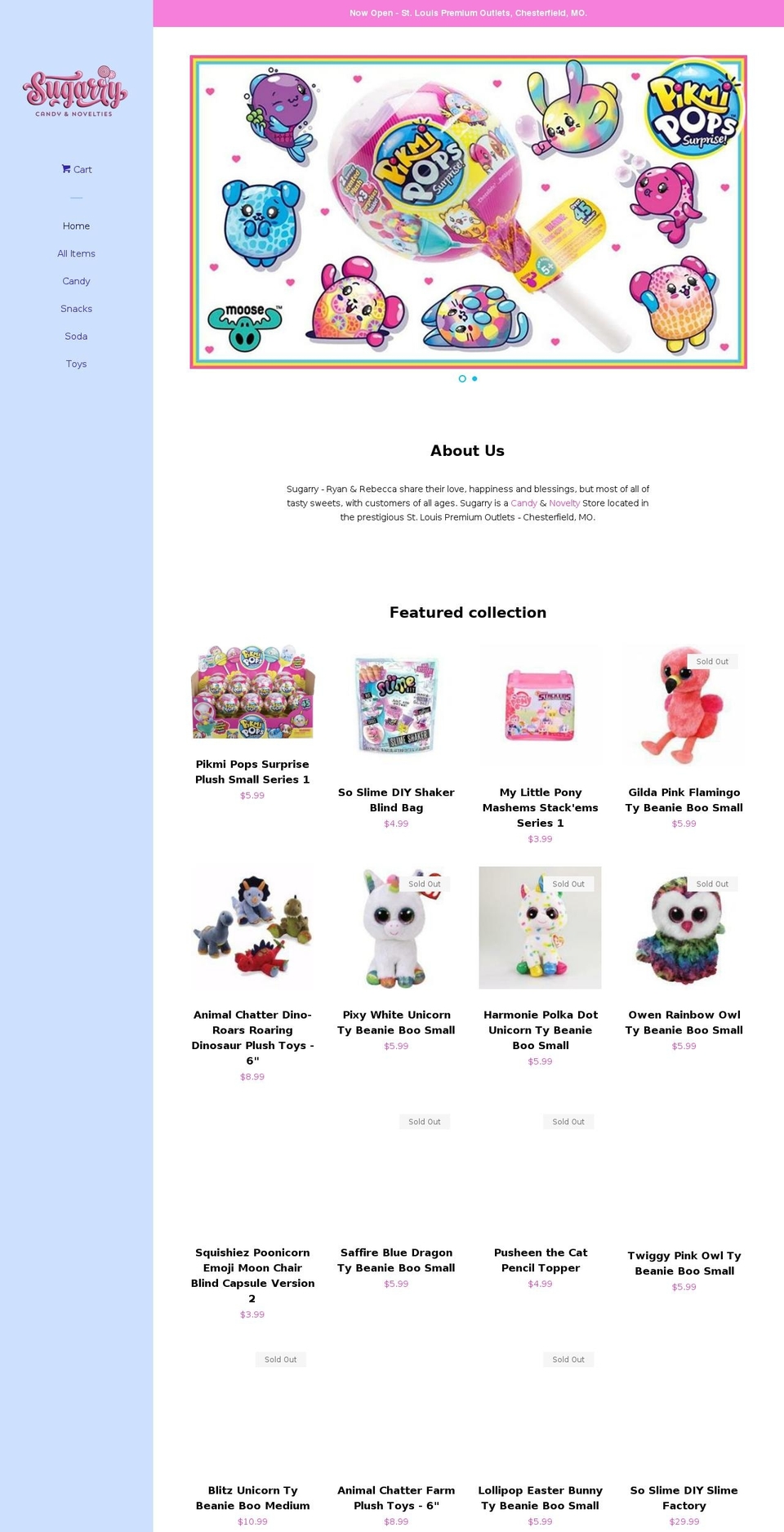 sugarry.com — Shopify storefront screenshot