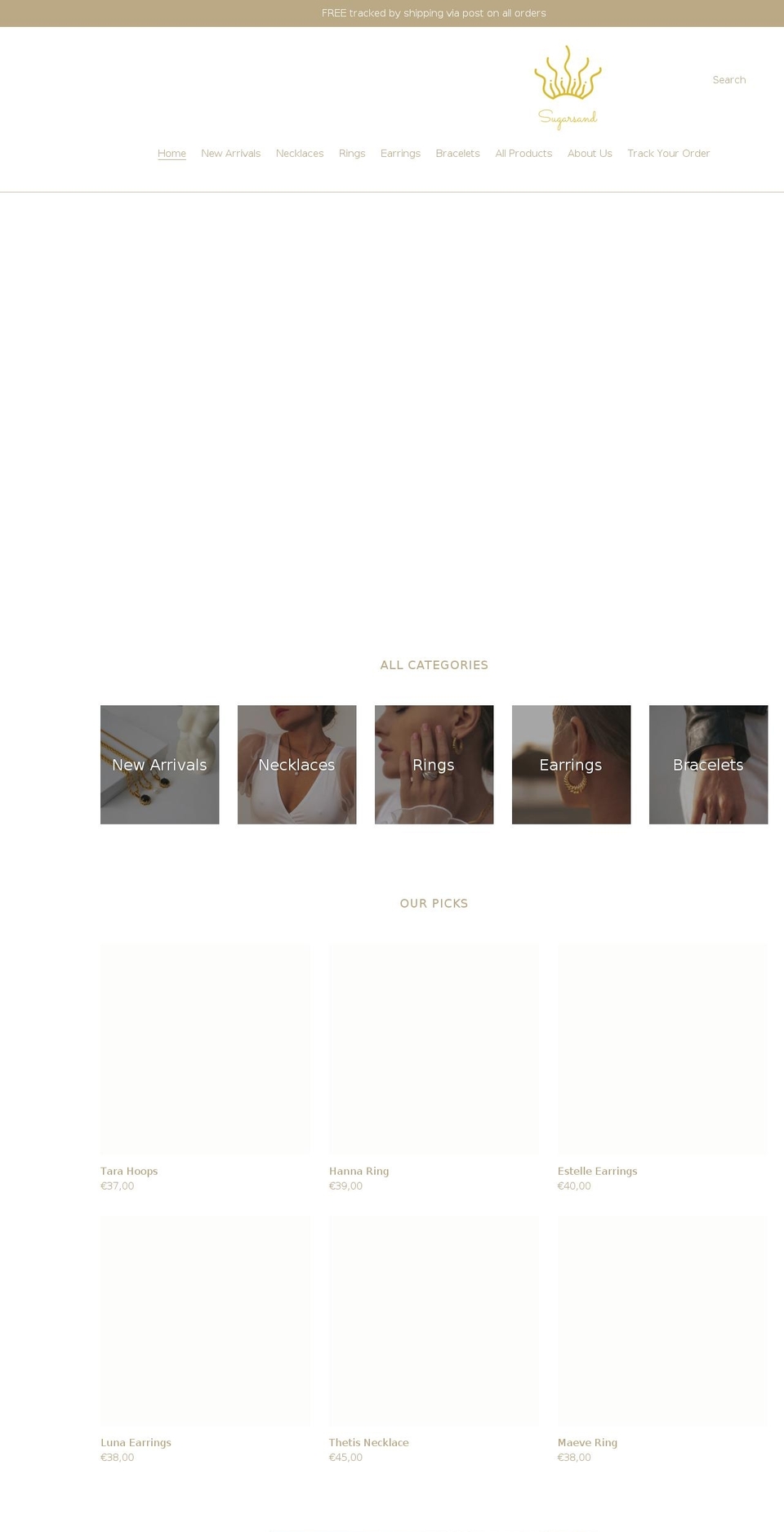 sugarsand.co shopify website screenshot