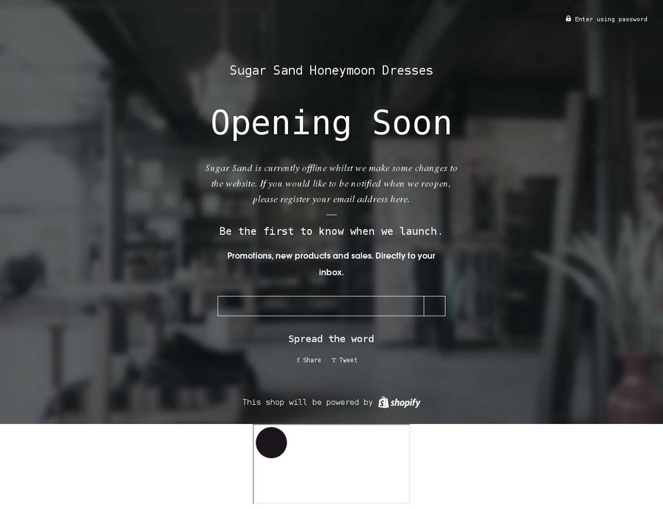 sugarsand.co.uk shopify website screenshot