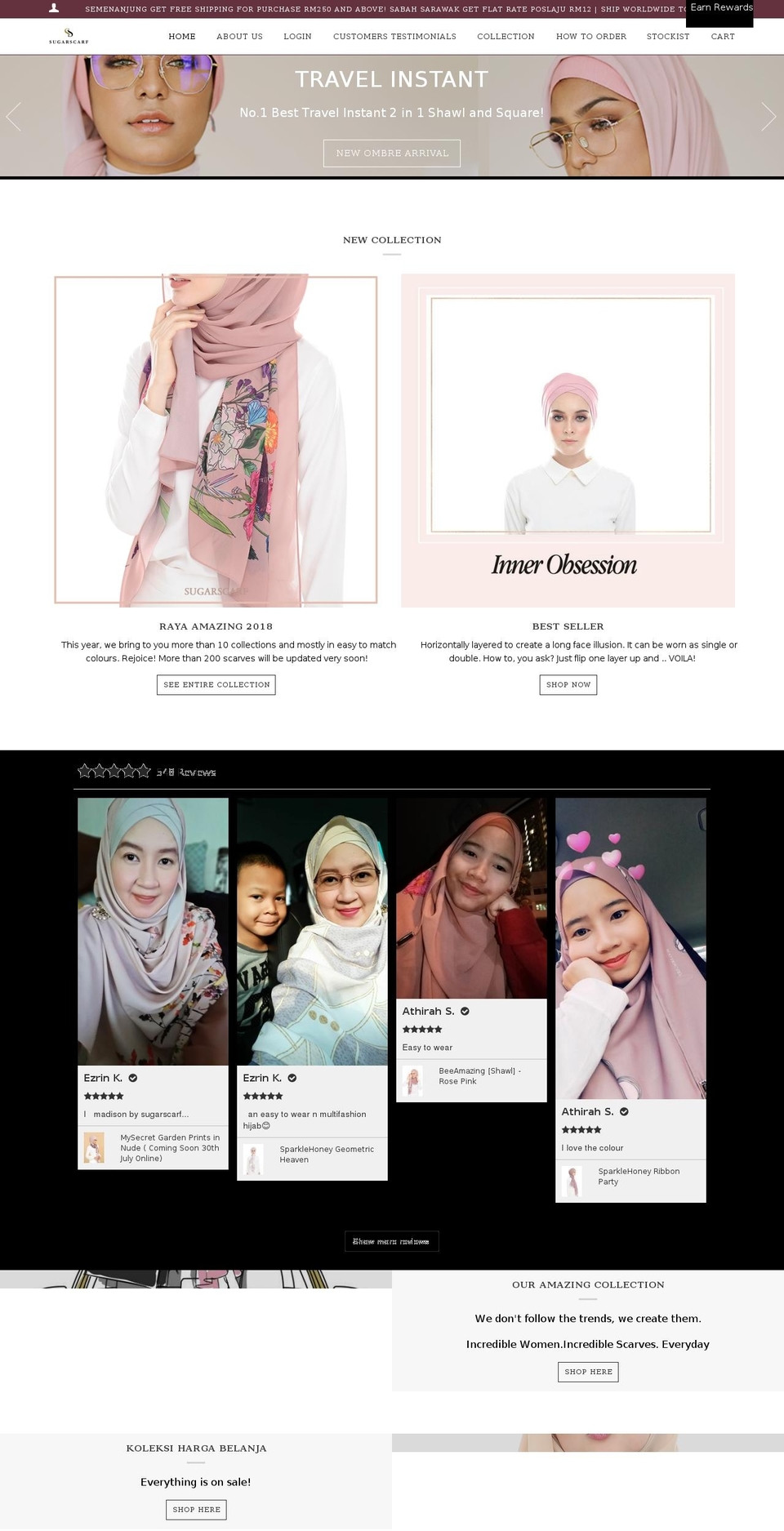 sugarscarf.com shopify website screenshot