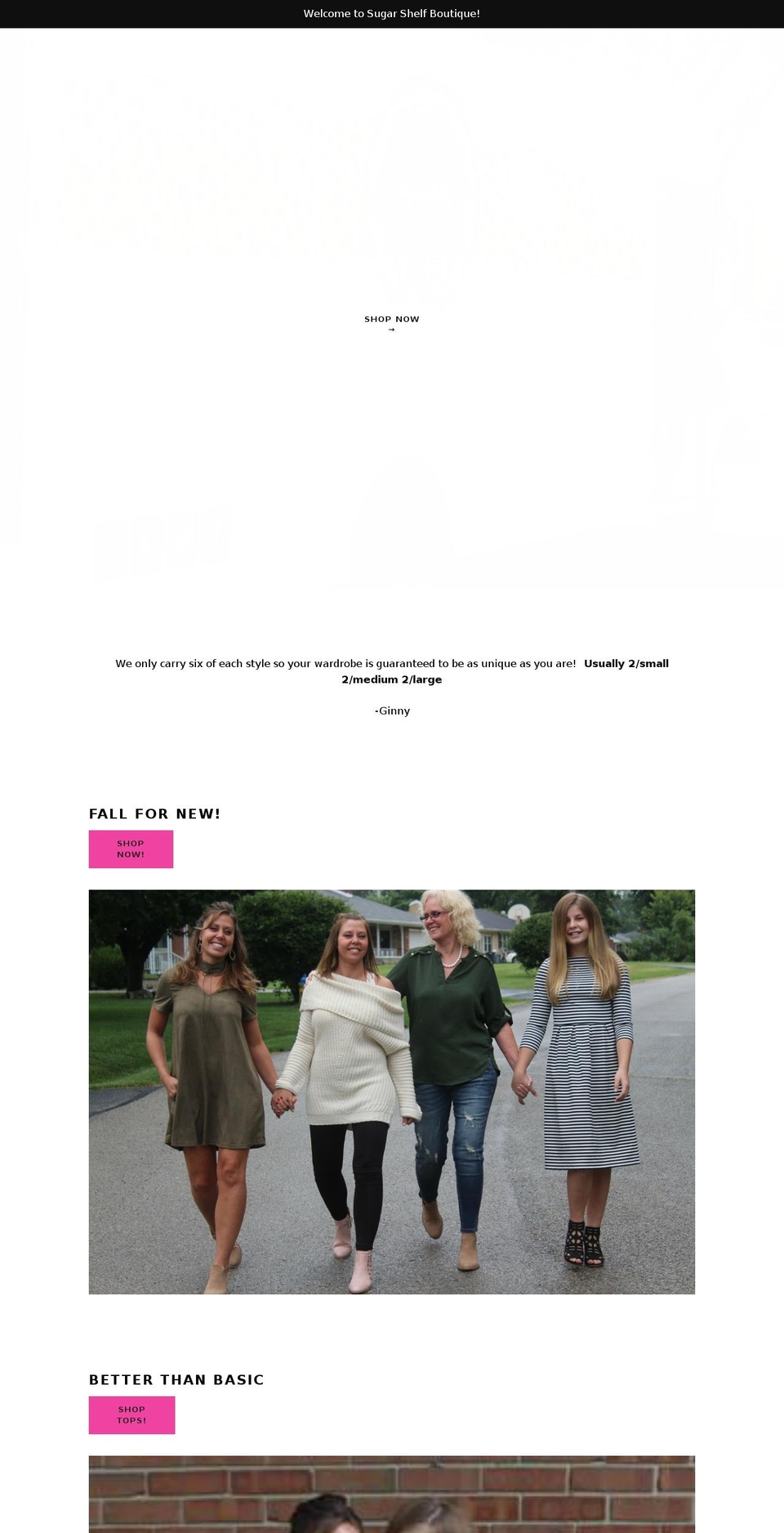 sugarshelfboutique.com — Shopify storefront screenshot