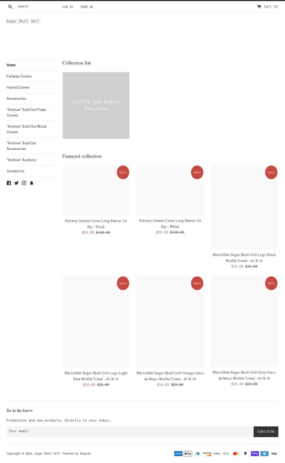 sugarskullgolf.com shopify website screenshot