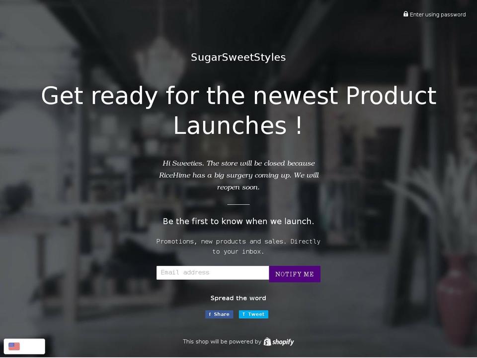 sugarsweetstyles.com shopify website screenshot