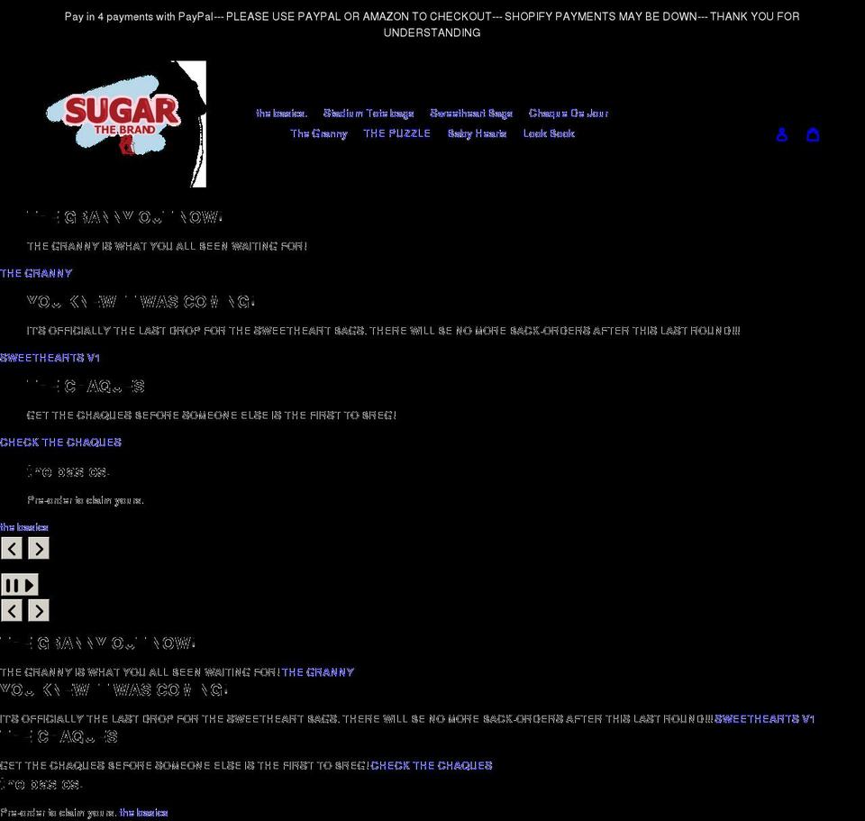 sugarthebrand.com shopify website screenshot