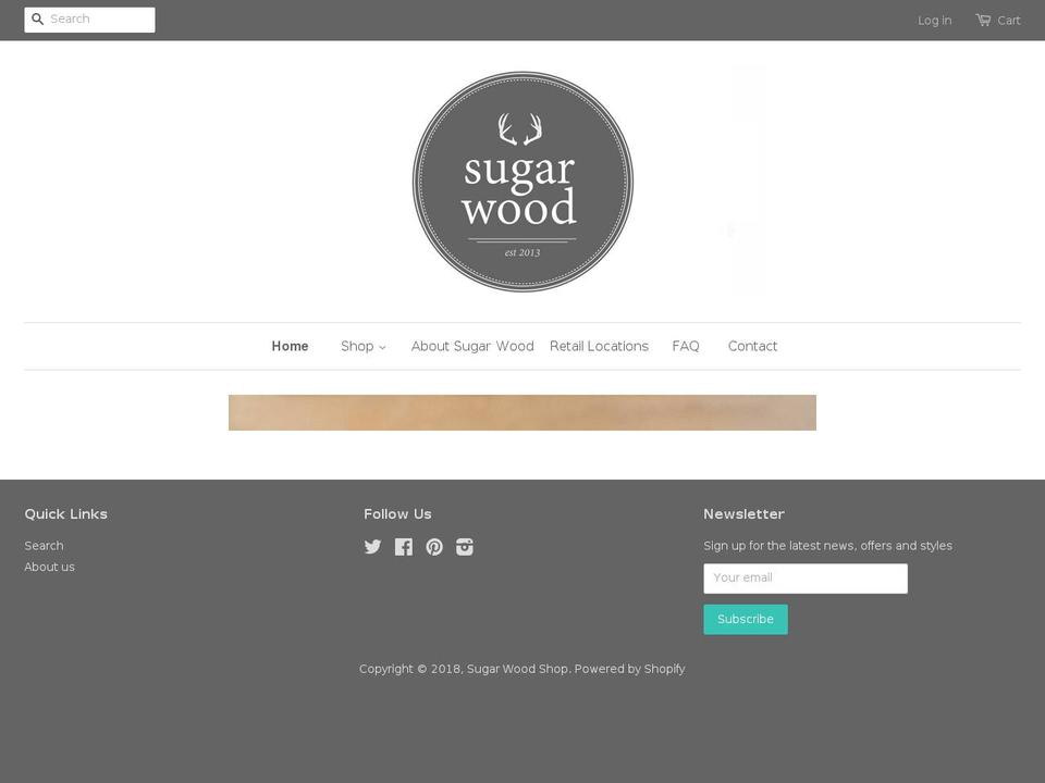 sugarwoodshop.com shopify website screenshot