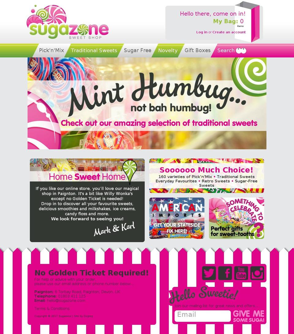 sugazone.com shopify website screenshot