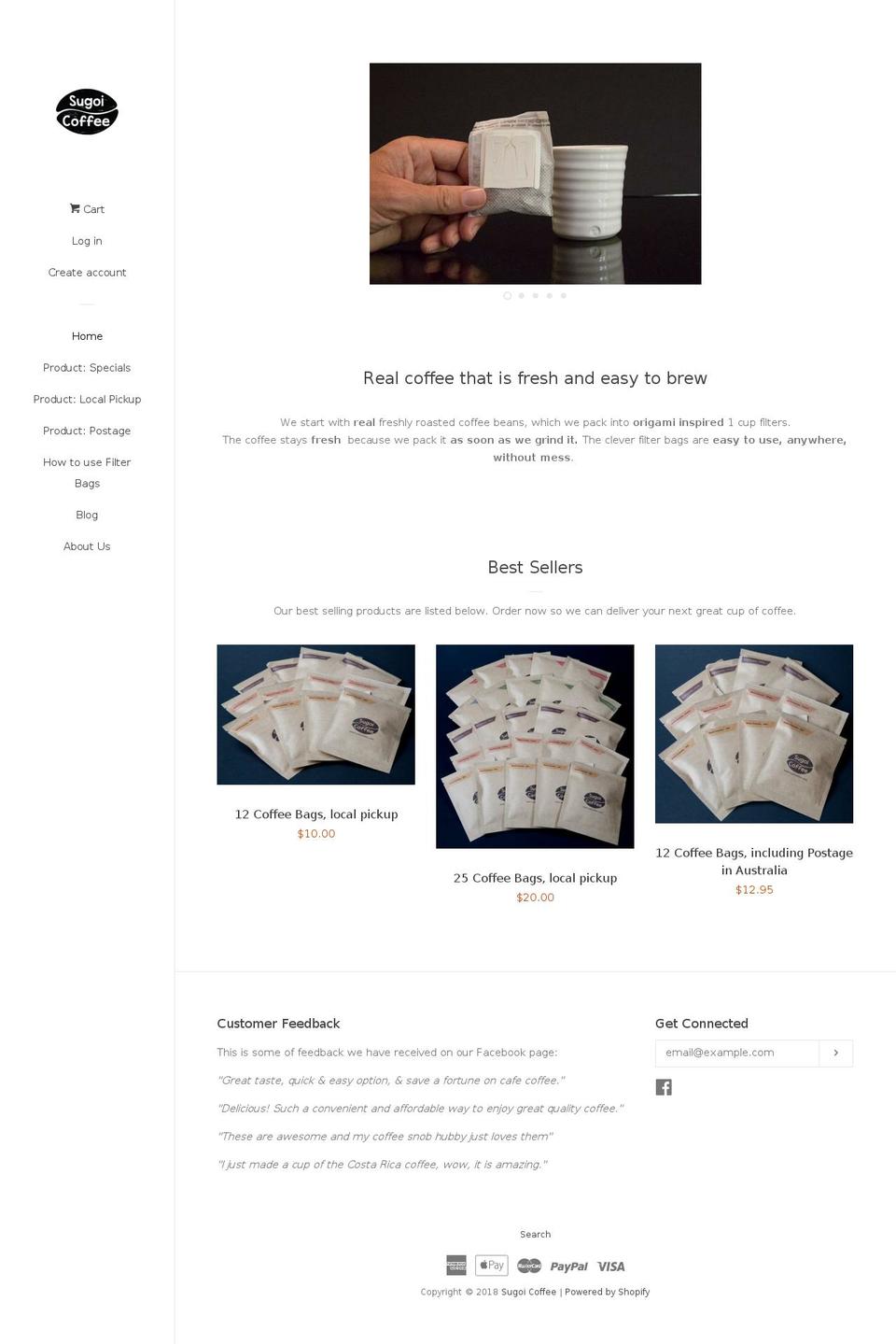 sugoicoffee.com — Shopify storefront screenshot