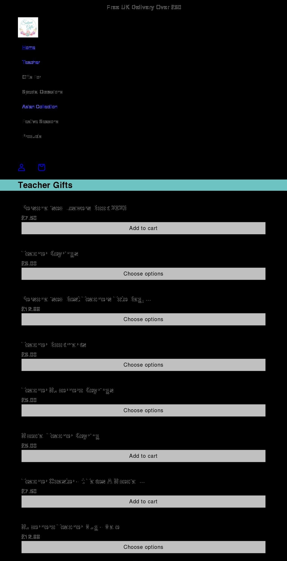 suhanigifts.com shopify website screenshot