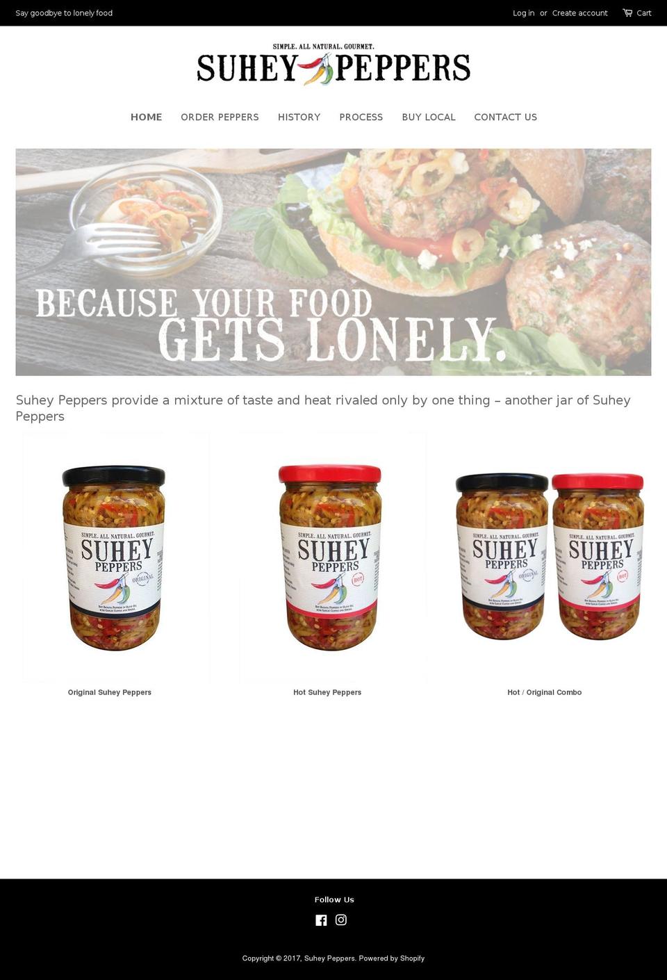 suheypeppers.com shopify website screenshot