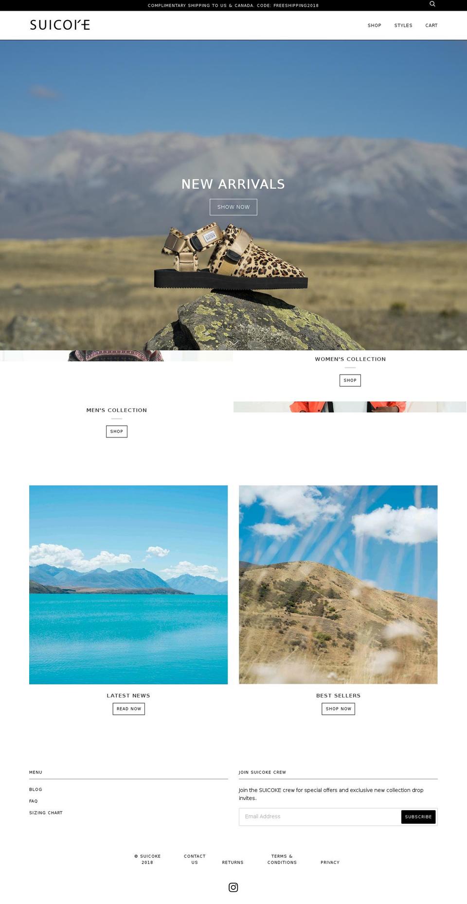 suicoke.ca shopify website screenshot