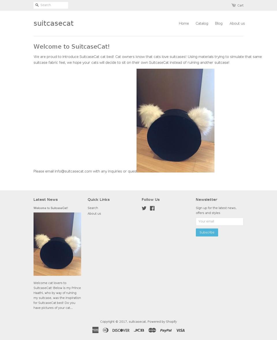 suitcasecat.com shopify website screenshot