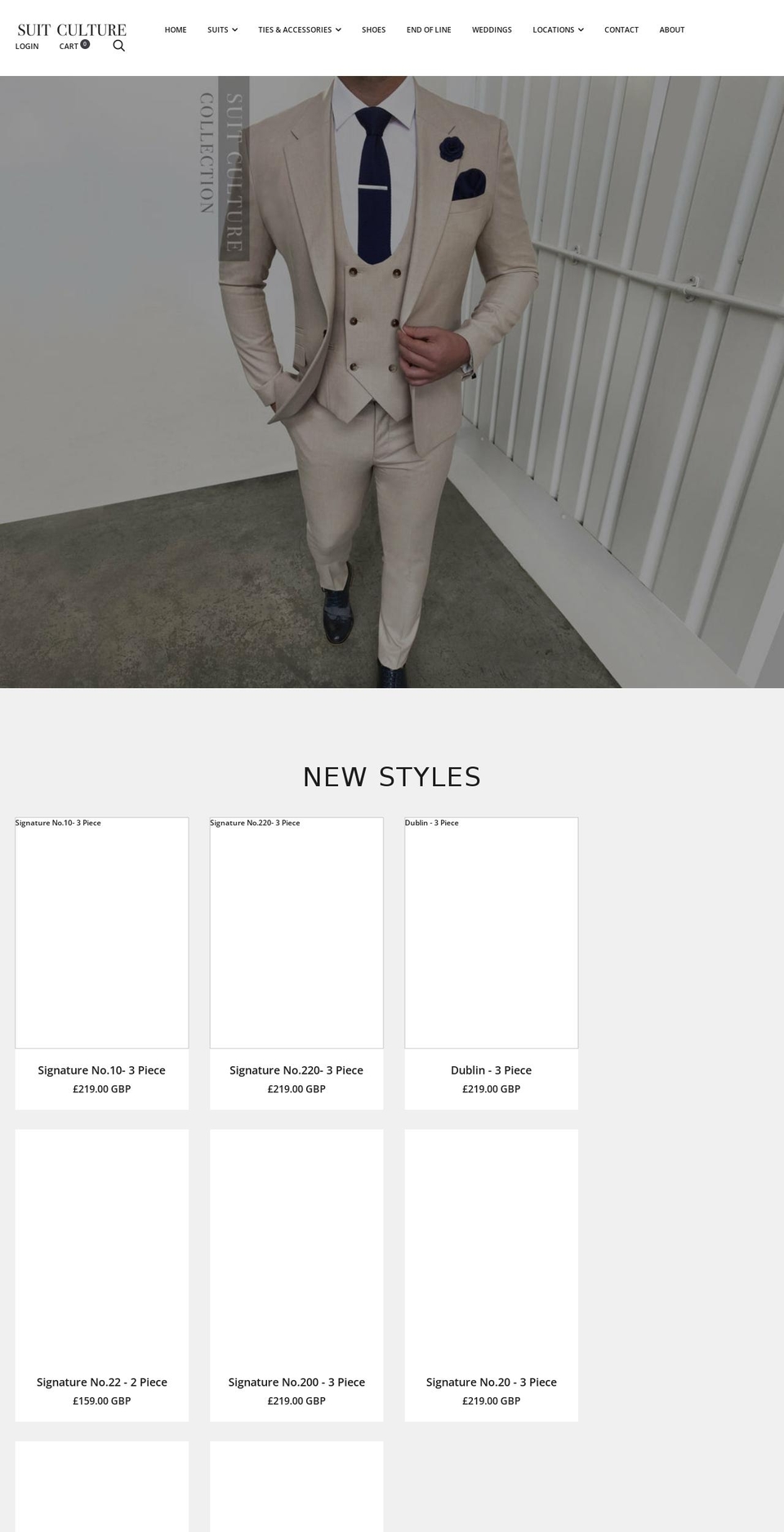 suitculture.co.uk shopify website screenshot