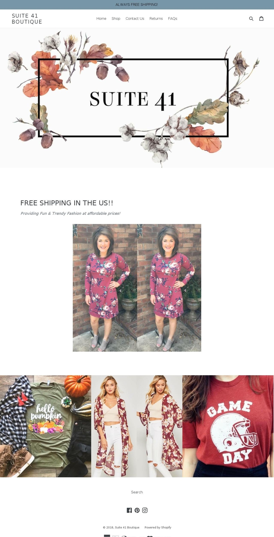 suite41boutique.com shopify website screenshot