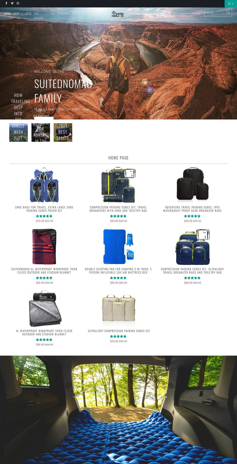 suitednomad.com shopify website screenshot