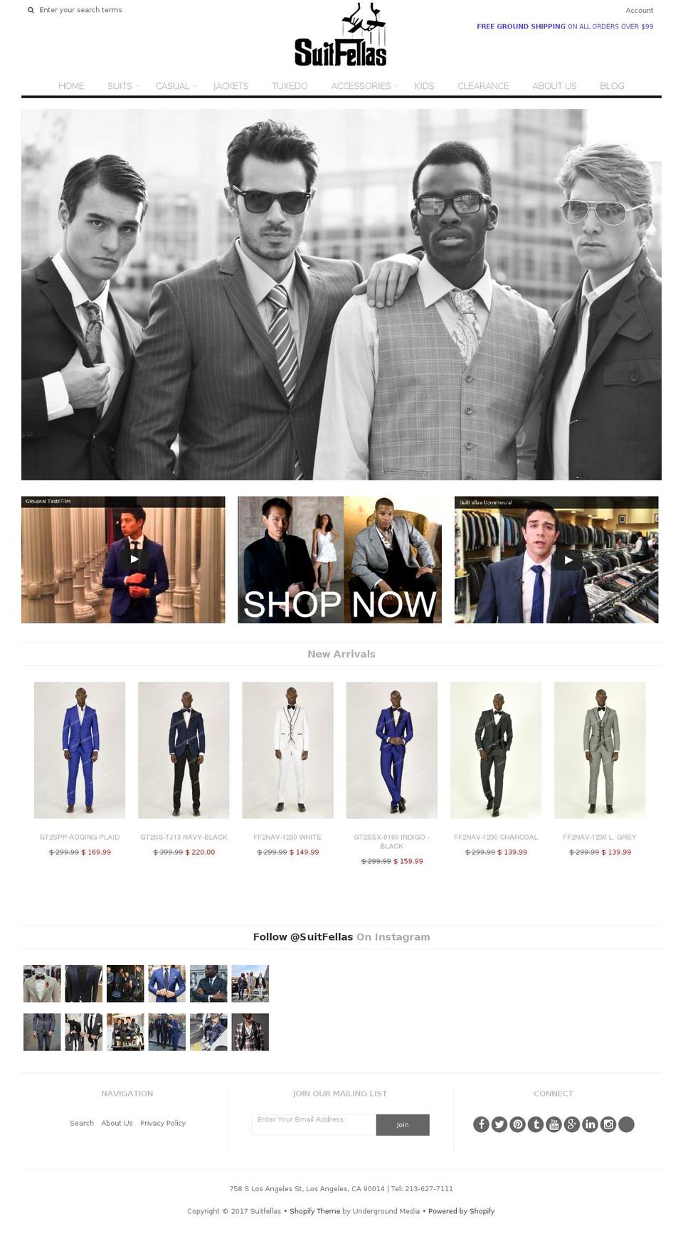 suitfellas.com shopify website screenshot