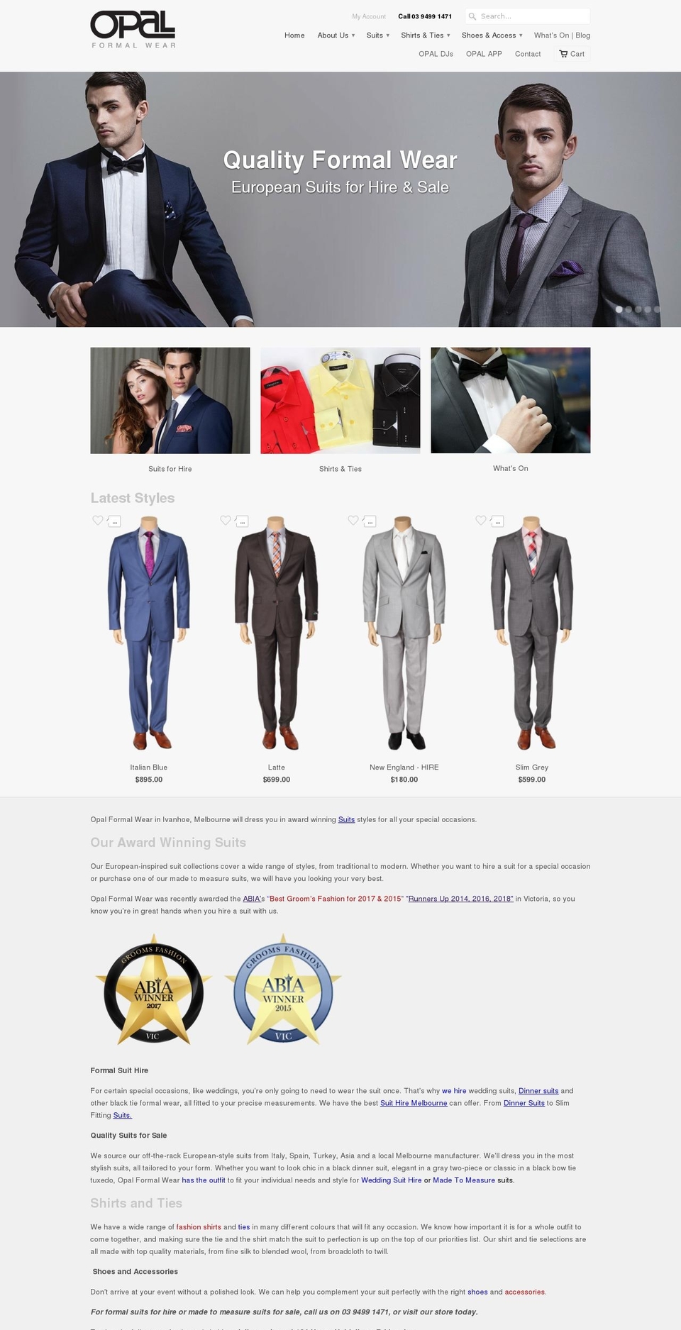 suithiremelbourne.com.au shopify website screenshot