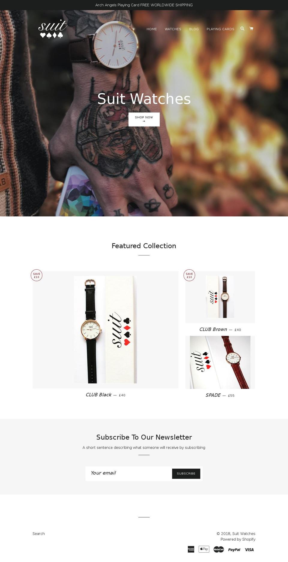 suitwatches.com shopify website screenshot