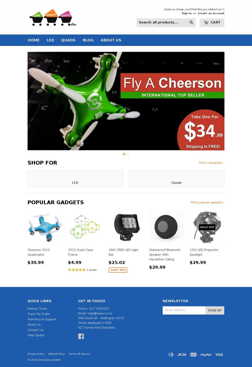 suka.co.nz shopify website screenshot