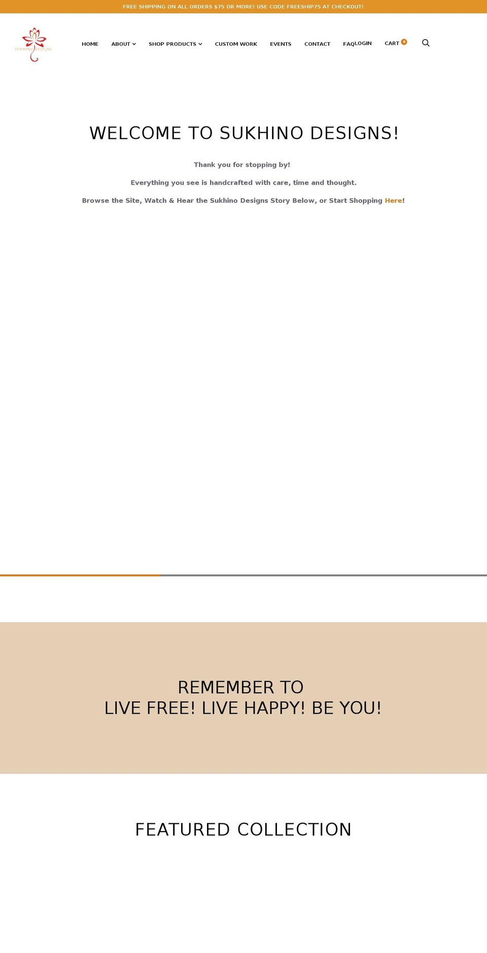 sukhinodesigns.com shopify website screenshot